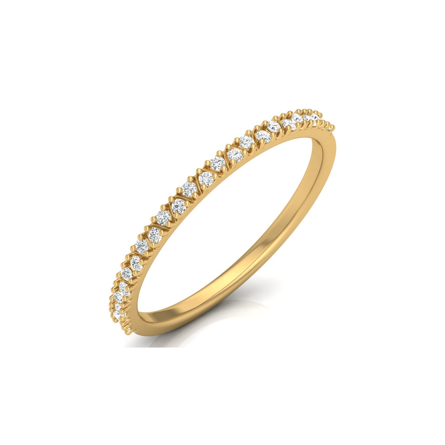 0.11 CT Round Diamond Wedding Band Ring in 14K Gold for Women Lab-Grown or Natural
