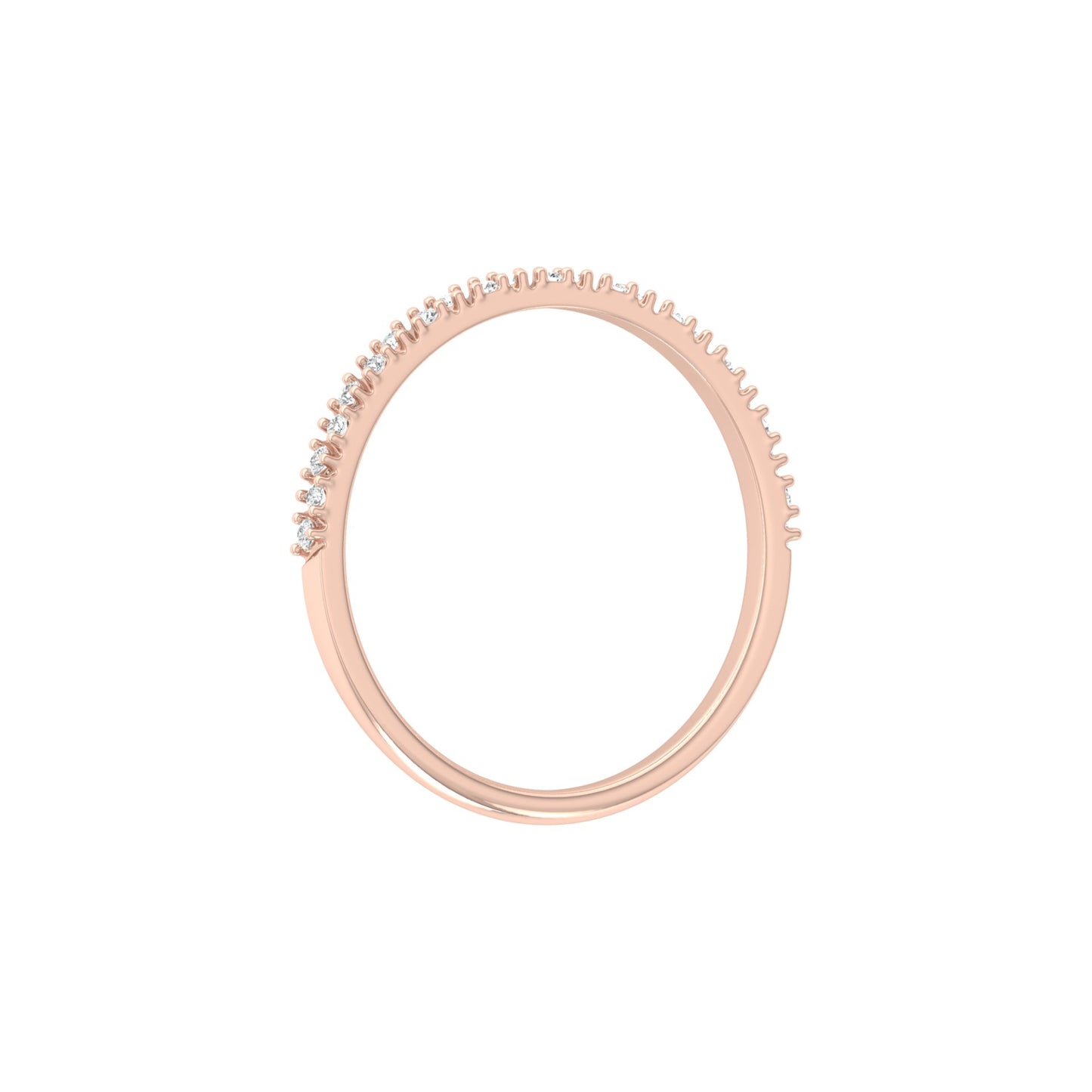 0.11 CT Round Diamond Wedding Band Ring in 14K Gold for Women Lab-Grown or Natural