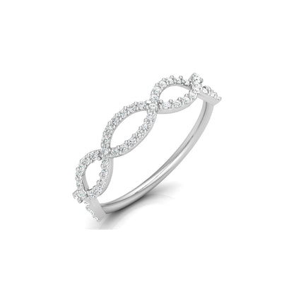 Trending Infinity Twisted Wedding Band Ring VS Clarity Lab Grown Diamond Half Eternity Band in 14KT Gold