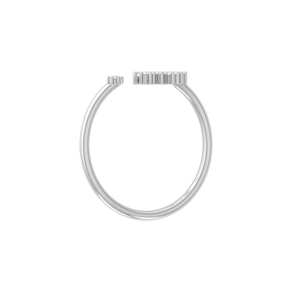 Floral-Inspired Open Cuff Diamond Ring for Her Featuring Lab-Grown and Natural Stones In 14KT Gold