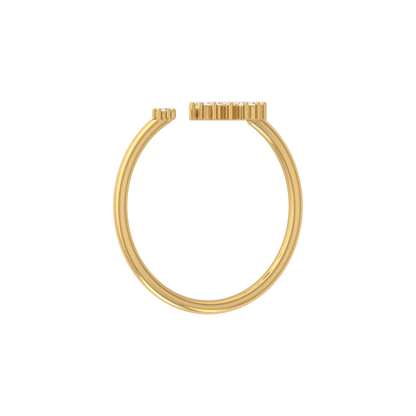 Floral-Inspired Open Cuff Diamond Ring for Her Featuring Lab-Grown and Natural Stones In 14KT Gold