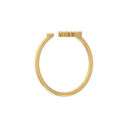 Floral-Inspired Open Cuff Diamond Ring for Her Featuring Lab-Grown and Natural Stones In 14KT Gold
