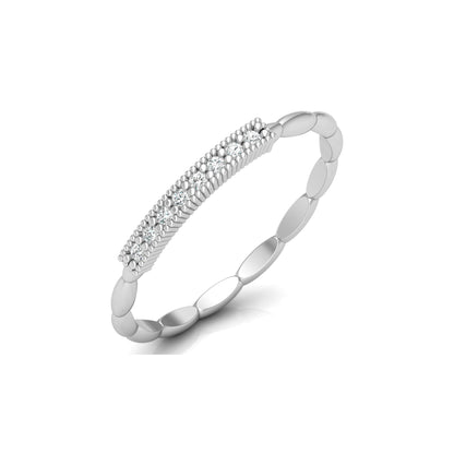 Round Cut Labgrown Diamond Wedding Band Vintage 14 KT Solid Gold Ring For Women's