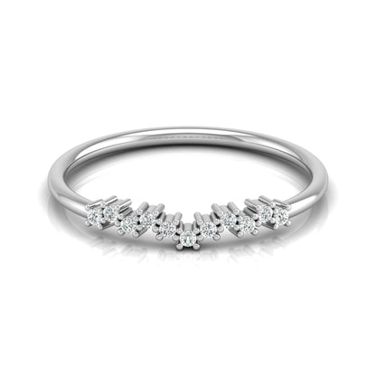 Delicate Round Diamond Band Ring for Women in 14K Solid Gold Lab Grown or Natural Diamonds