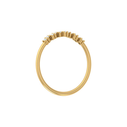 Delicate Round Diamond Band Ring for Women in 14K Solid Gold Lab Grown or Natural Diamonds