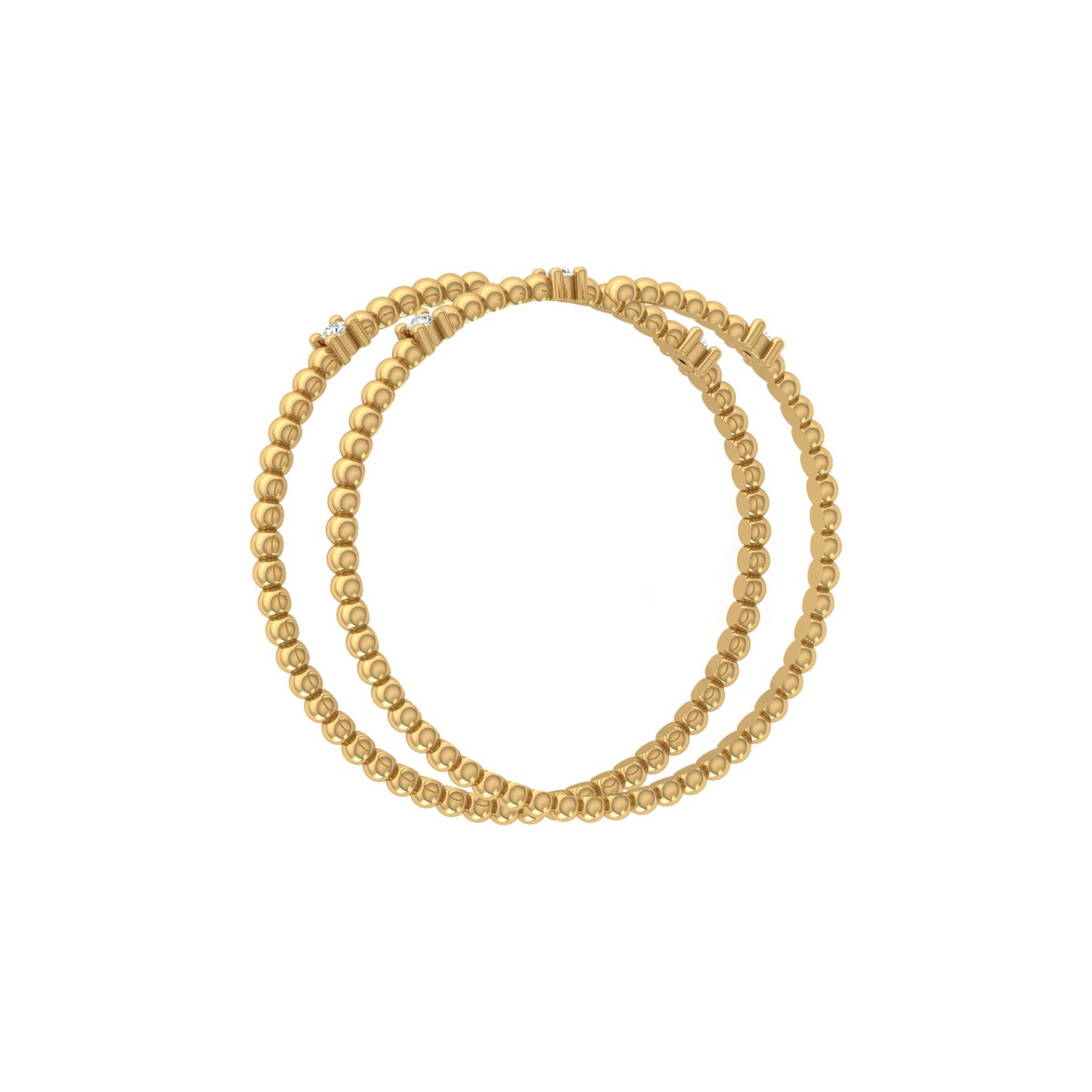 Wrap-Style Beaded Diamond Ring In 14K Solid Gold Modern Spiral Design Gift For Her