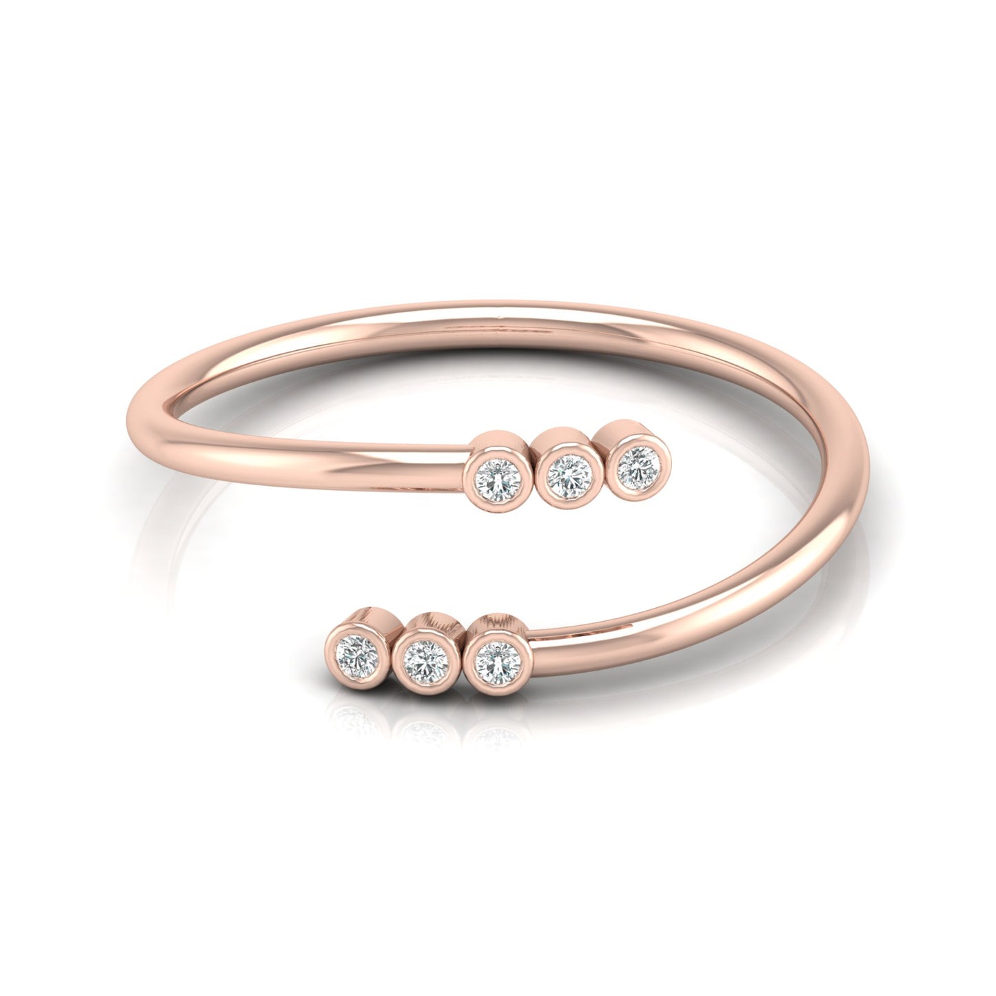 Delicate Round Diamond Ring for Her in 14K Gold Lab Grown or Natural Diamonds