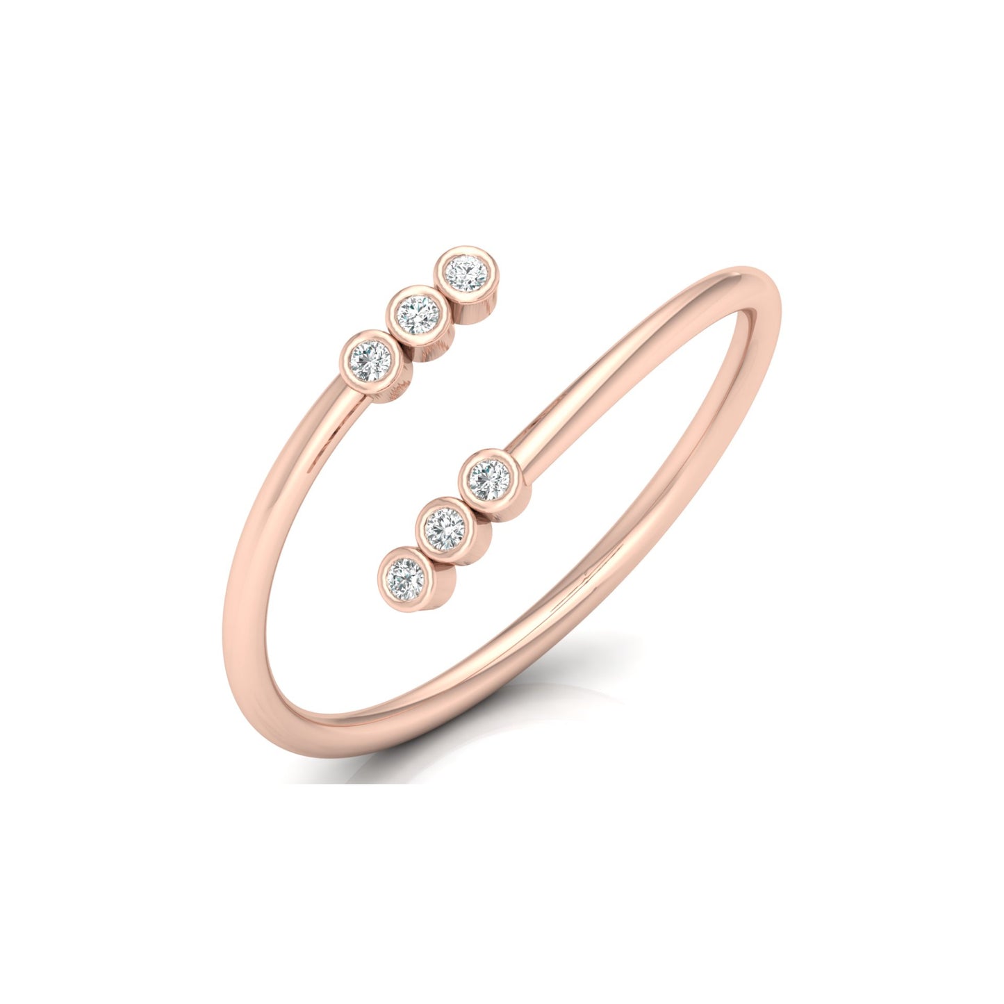 Delicate Round Diamond Ring for Her in 14K Gold Lab Grown or Natural Diamonds