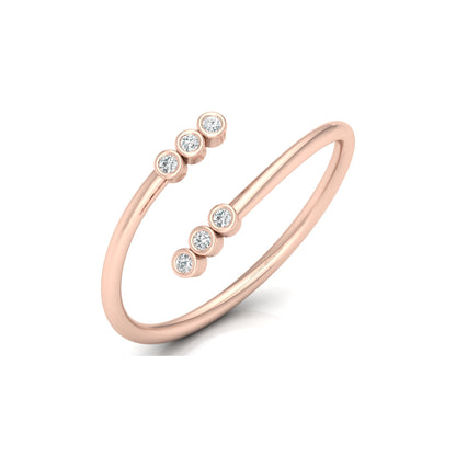 Delicate Round Diamond Ring for Her in 14K Gold Lab Grown or Natural Diamonds