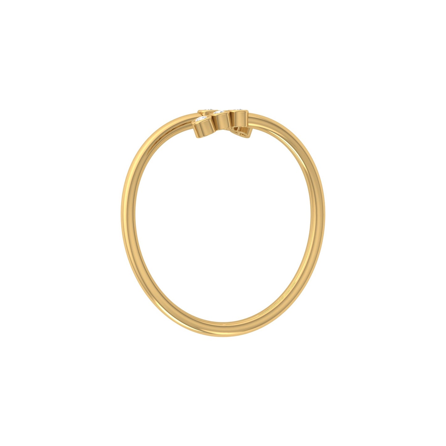 Delicate Round Diamond Ring for Her in 14K Gold Lab Grown or Natural Diamonds