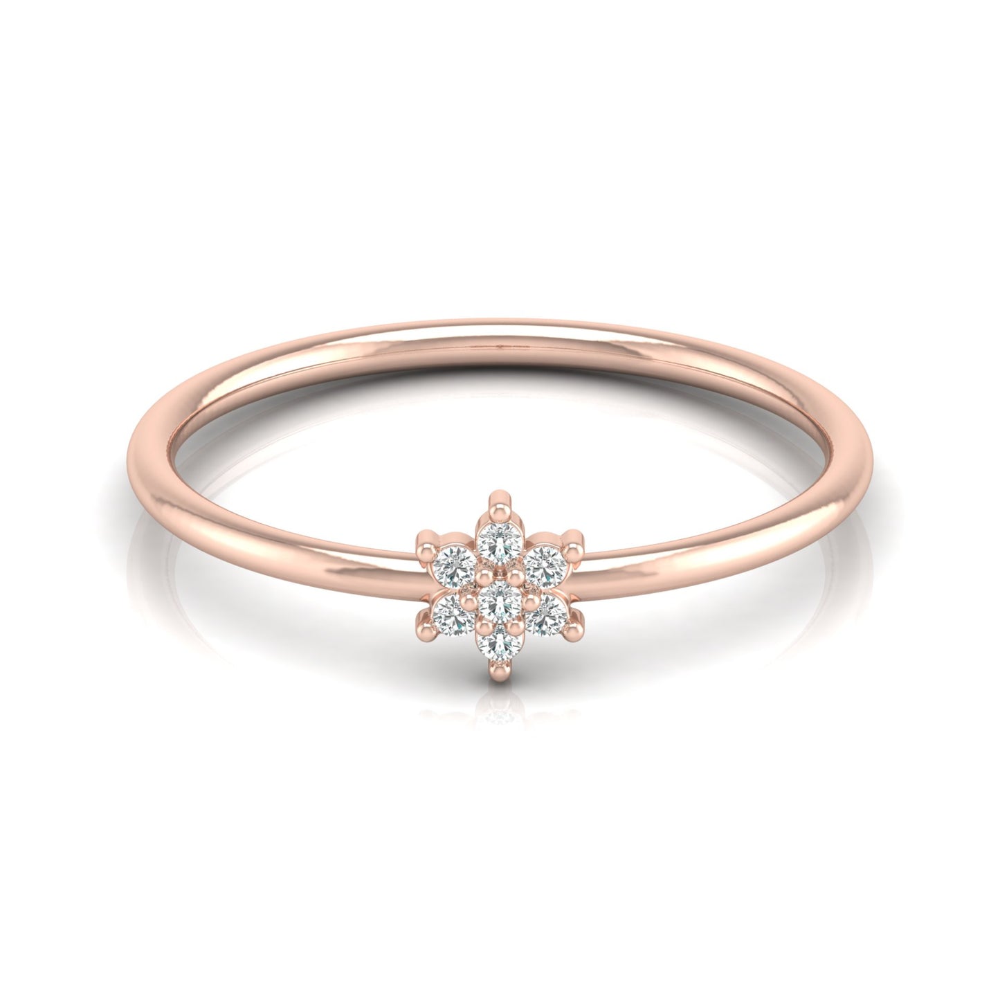 14K Solid Gold Flower Ring Natural Or Lab Nature Inspired Floral Engagement Ring