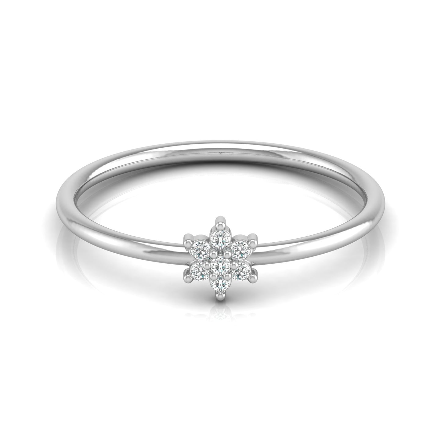 14K Solid Gold Flower Ring Natural Or Lab Nature Inspired Floral Engagement Ring