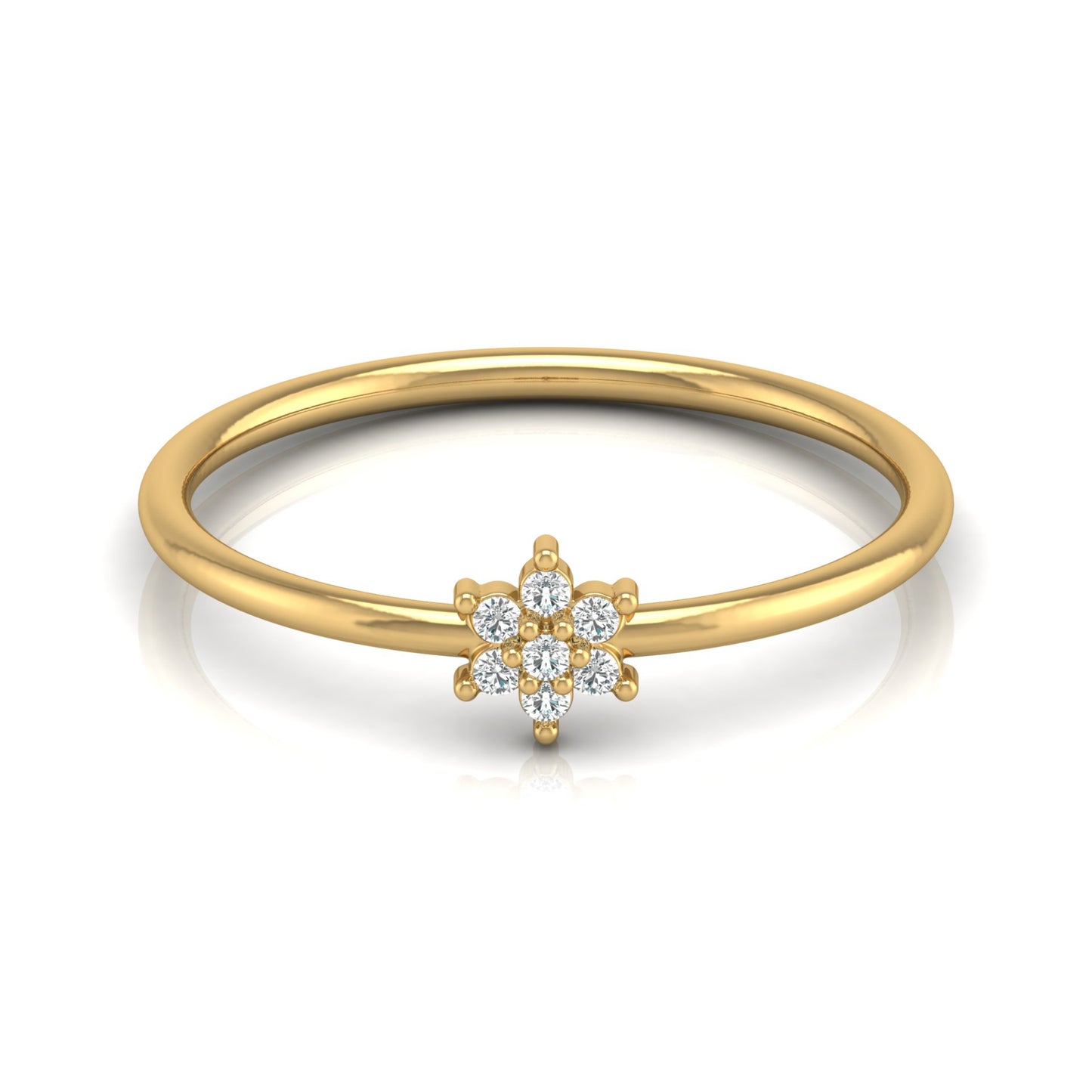 14K Solid Gold Flower Ring Natural Or Lab Nature Inspired Floral Engagement Ring