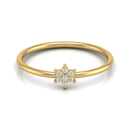 14K Solid Gold Flower Ring Natural Or Lab Nature Inspired Floral Engagement Ring