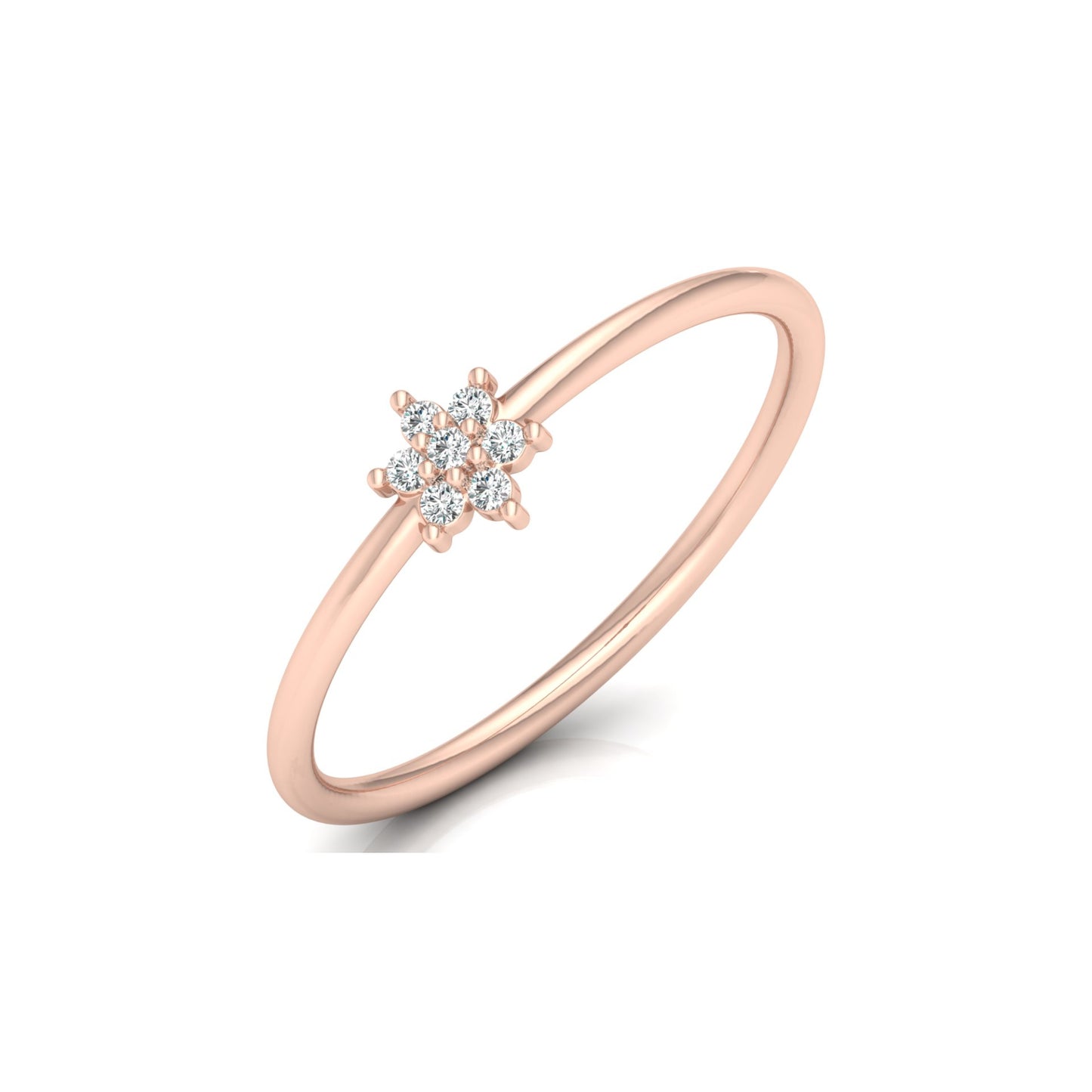 14K Solid Gold Flower Ring Natural Or Lab Nature Inspired Floral Engagement Ring