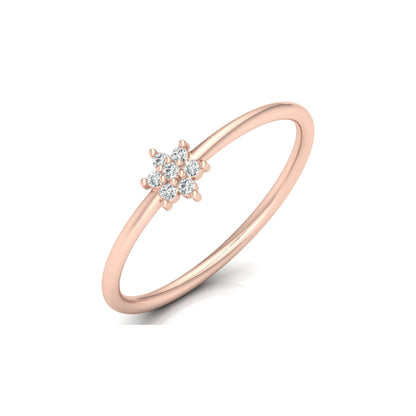 14K Solid Gold Flower Ring Natural Or Lab Nature Inspired Floral Engagement Ring