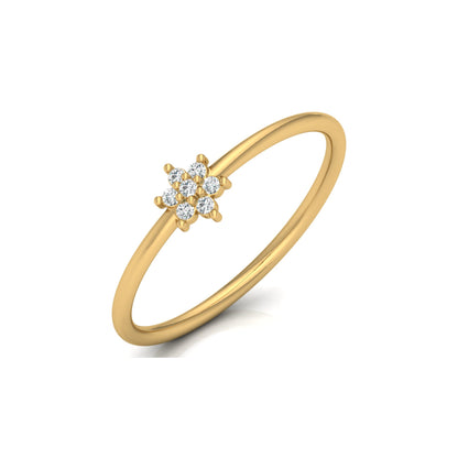 14K Solid Gold Flower Ring Natural Or Lab Nature Inspired Floral Engagement Ring