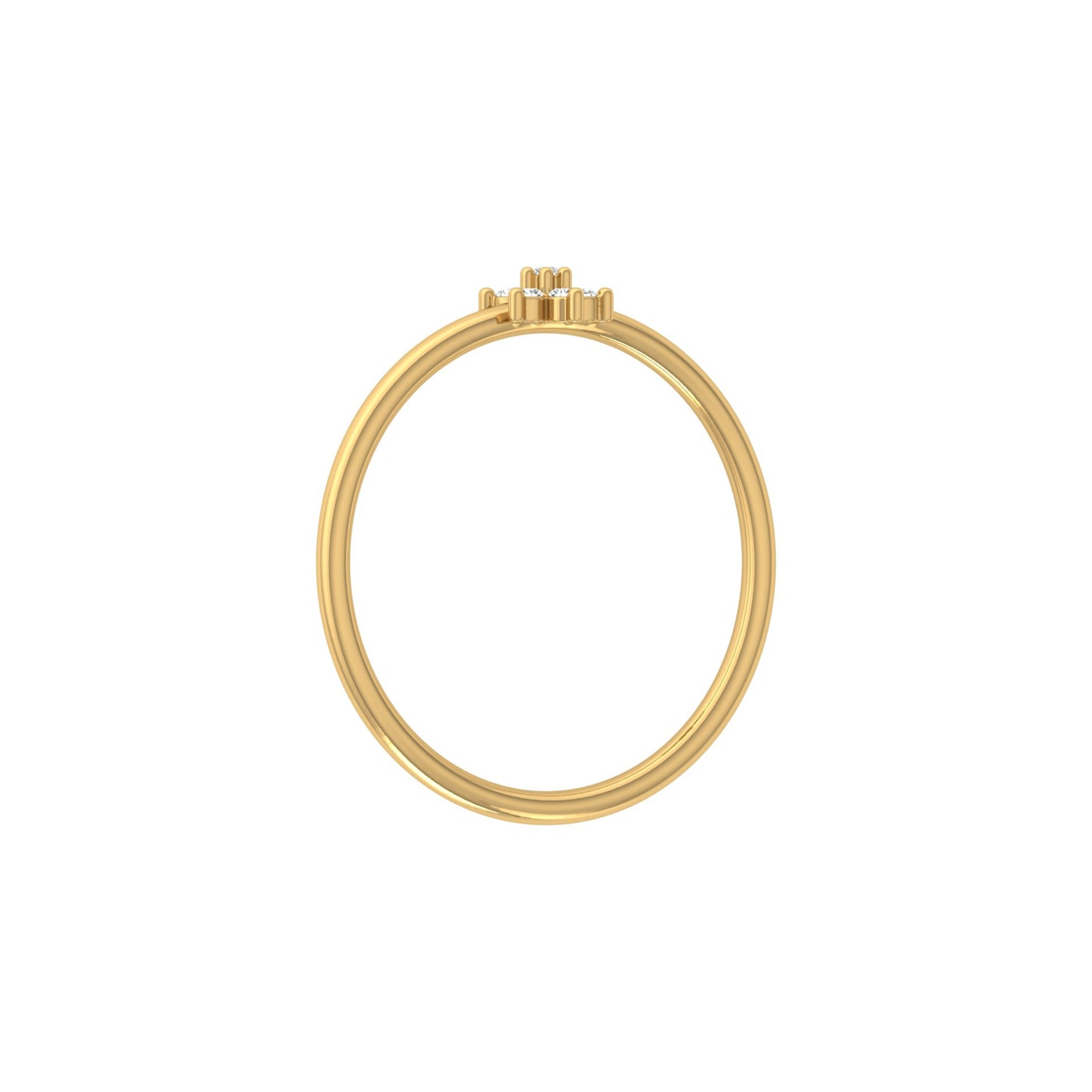 14K Solid Gold Flower Ring Natural Or Lab Nature Inspired Floral Engagement Ring