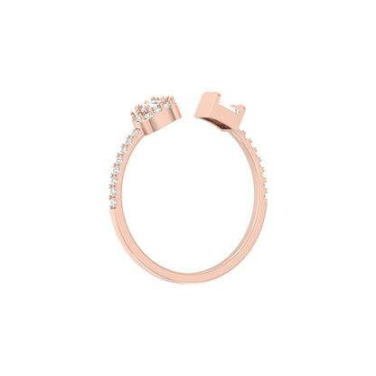 0.28 CT Pear & Round Cut Open Cuff Band Ring Mix & Match Modern Elegance