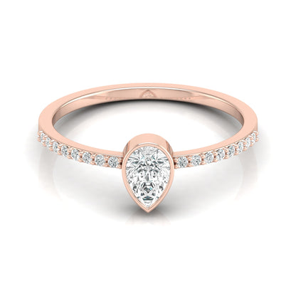 Elegant Pear And Round Diamond Band Ring With Side Stones Ring For Her