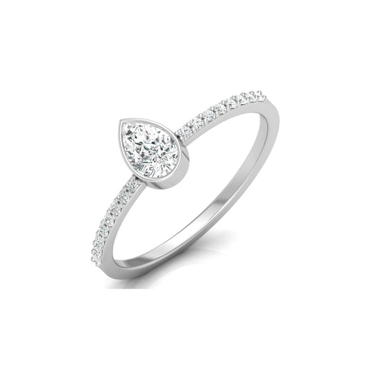 Elegant Pear And Round Diamond Band Ring With Side Stones Ring For Her