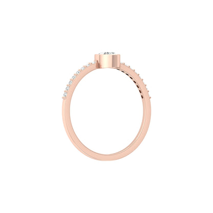 Elegant Pear And Round Diamond Band Ring With Side Stones Ring For Her