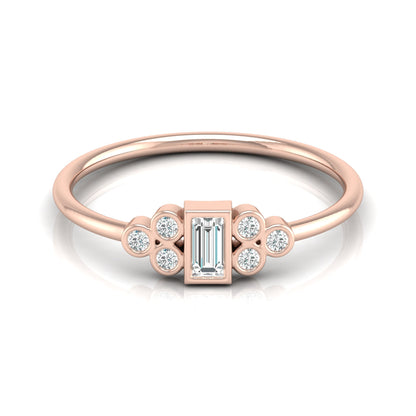 Perfect Baguette Diamond Ring Round Labgrown Durable And Elegant Ring For Her
