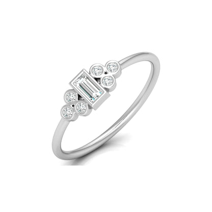 Perfect Baguette Diamond Ring Round Labgrown Durable And Elegant Ring For Her