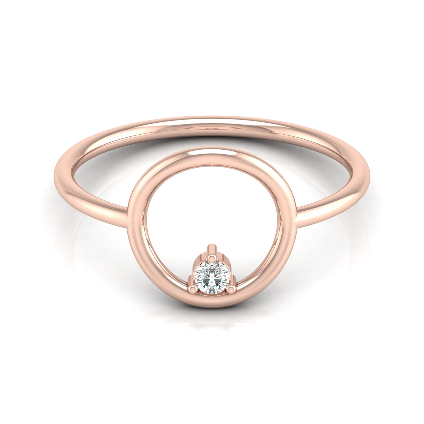 Minimalist Single Round Cut Diamond Ring Lab-Grown & Natural Diamond Gift Ring in Solid Gold