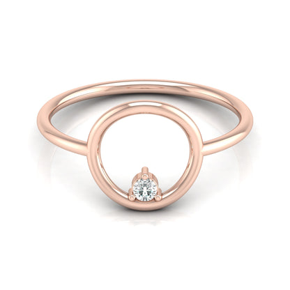 Minimalist Single Round Cut Diamond Ring Lab-Grown & Natural Diamond Gift Ring in Solid Gold