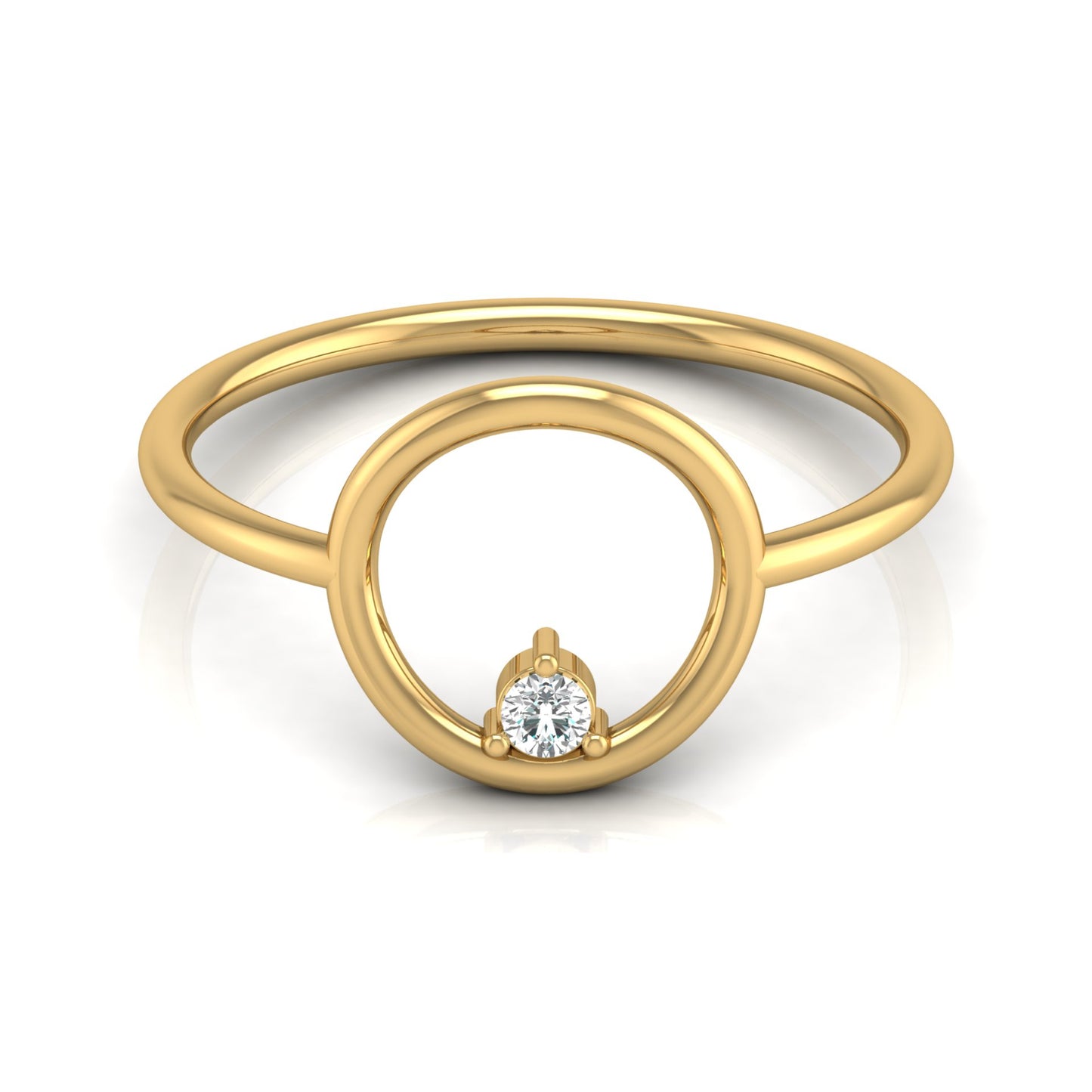 Minimalist Single Round Cut Diamond Ring Lab-Grown & Natural Diamond Gift Ring in Solid Gold