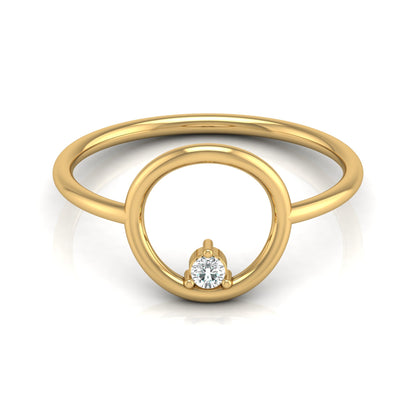 Minimalist Single Round Cut Diamond Ring Lab-Grown & Natural Diamond Gift Ring in Solid Gold