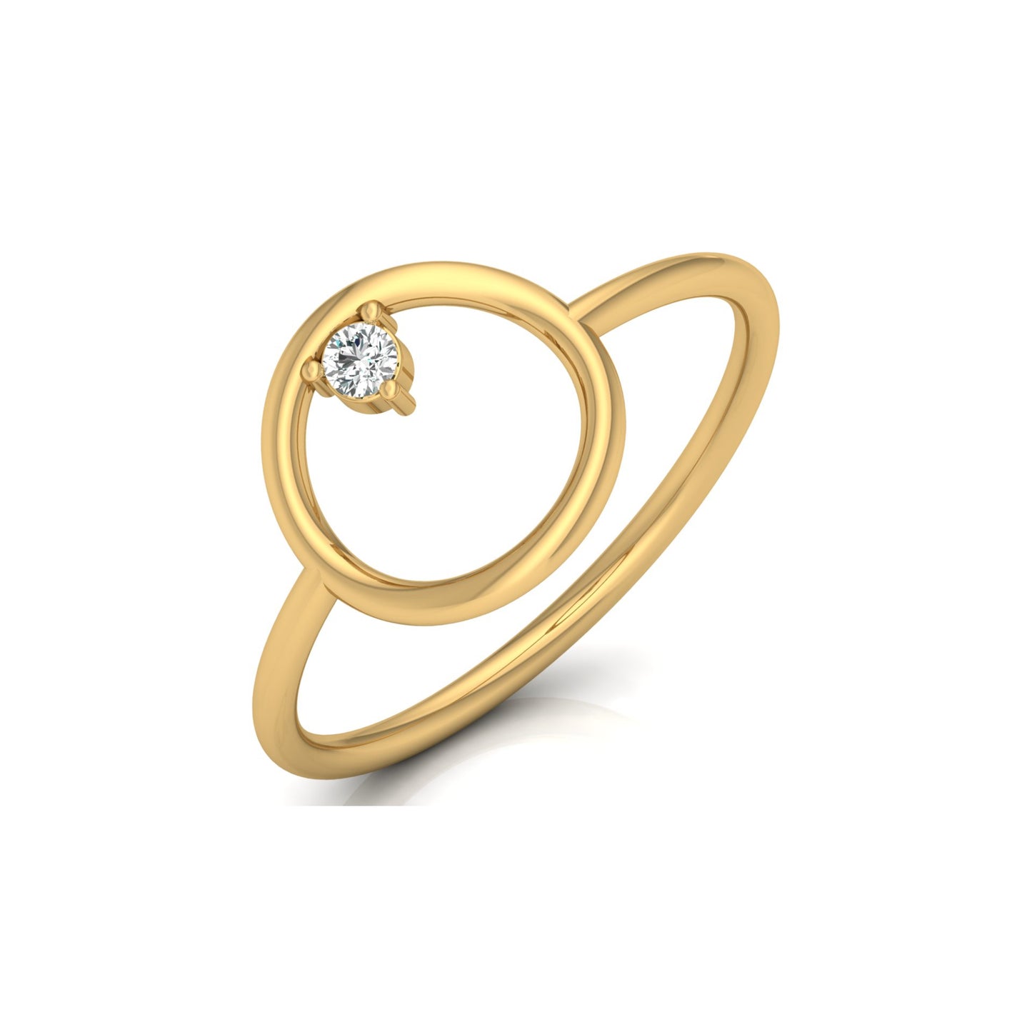 Minimalist Single Round Cut Diamond Ring Lab-Grown & Natural Diamond Gift Ring in Solid Gold