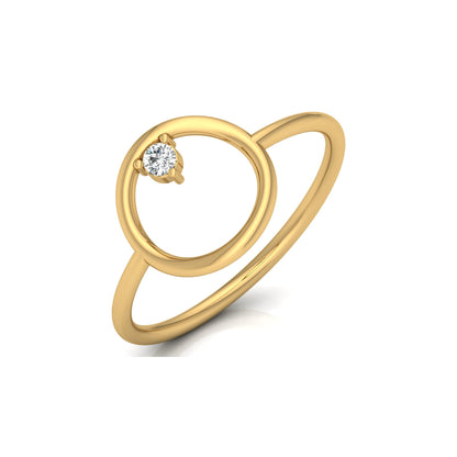 Minimalist Single Round Cut Diamond Ring Lab-Grown & Natural Diamond Gift Ring in Solid Gold