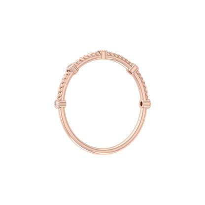 Vintage Art Deco 14 KT Solid Gold Diamond Wedding Band Ring for Women's Timeless Design