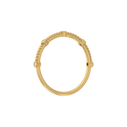 Vintage Art Deco 14 KT Solid Gold Diamond Wedding Band Ring for Women's Timeless Design