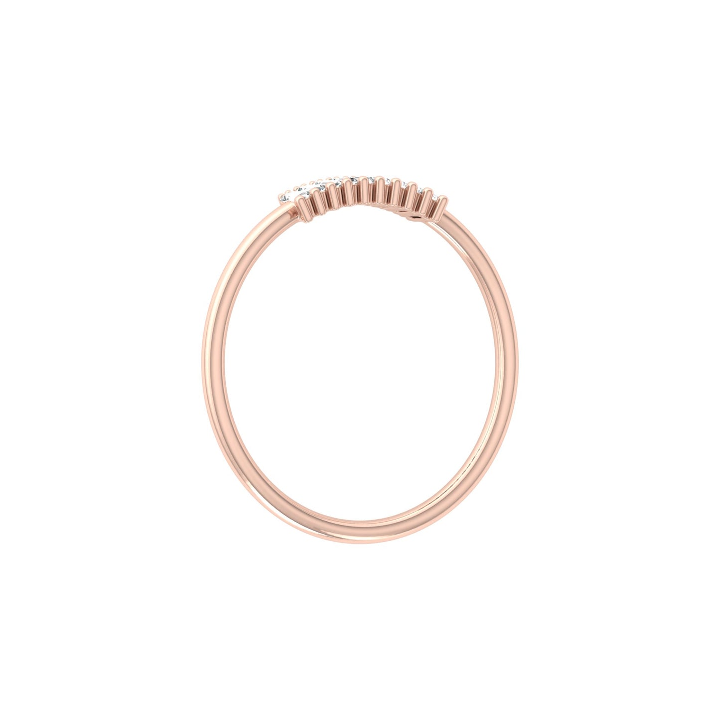 Stackable Baguette Cut Diamond Ring Modern Elegant Band for Women's In 14 KT Gold
