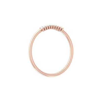 Stackable Baguette Cut Diamond Ring Modern Elegant Band for Women's In 14 KT Gold