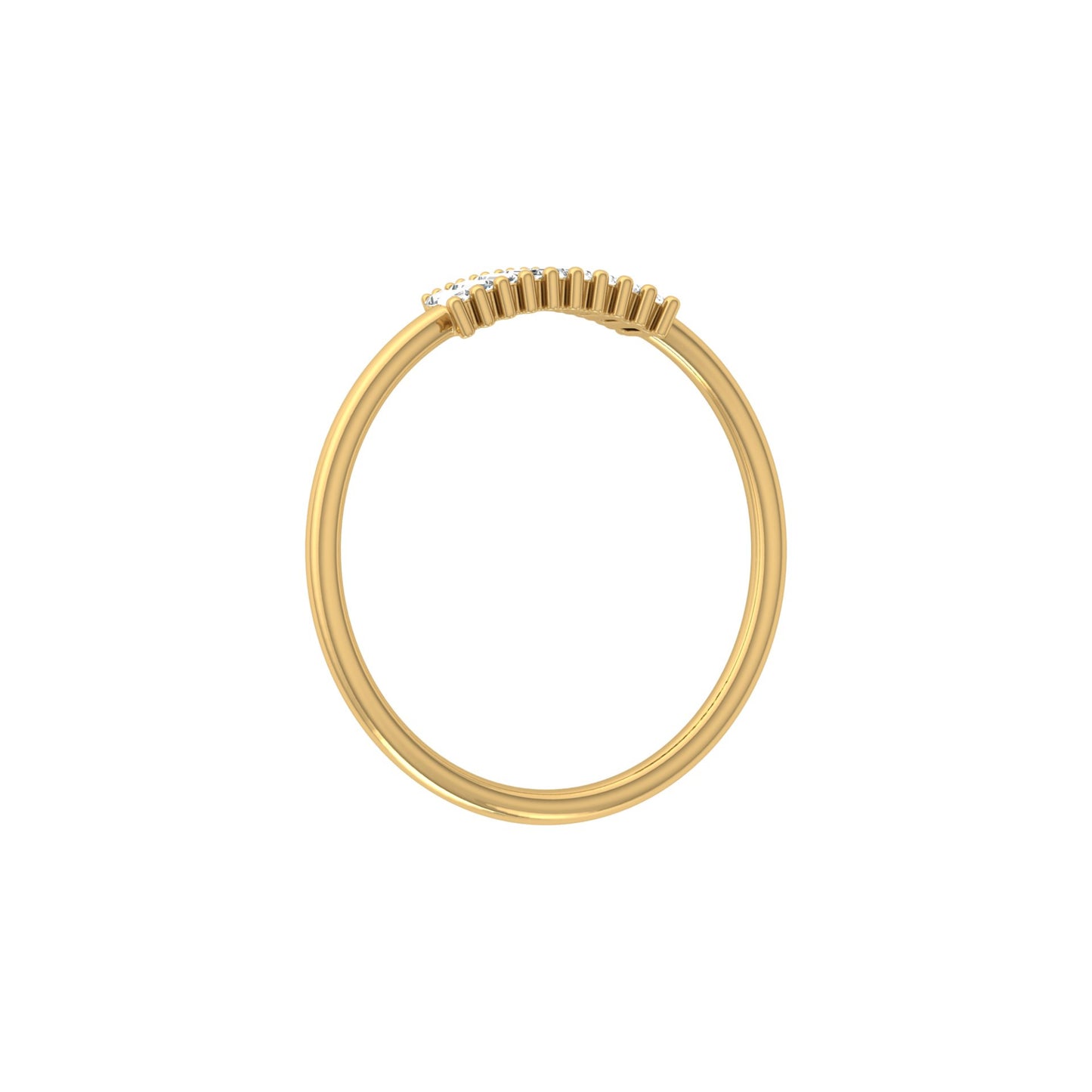 Stackable Baguette Cut Diamond Ring Modern Elegant Band for Women's In 14 KT Gold