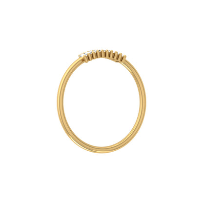Stackable Baguette Cut Diamond Ring Modern Elegant Band for Women's In 14 KT Gold