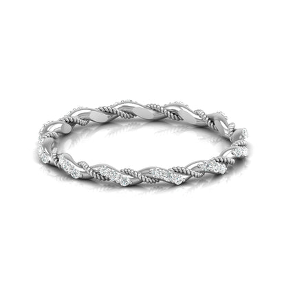 Twisted Round Cut Band Ring for Her 14KT Solid Gold Everyday Wear In Lab Or Natural Diamonds