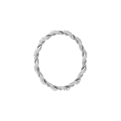 Twisted Round Cut Band Ring for Her 14KT Solid Gold Everyday Wear In Lab Or Natural Diamonds