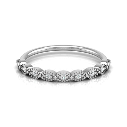 Dainty Diamond Cluster Band Ring for Women's Stackable Vintage Wedding Ring In 14K Solid Gold