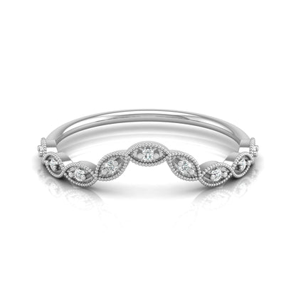 Dainty Vintage V-Shape Princess Crown Diamond Ring Elegant Gift for Her In 14K Solid Gold