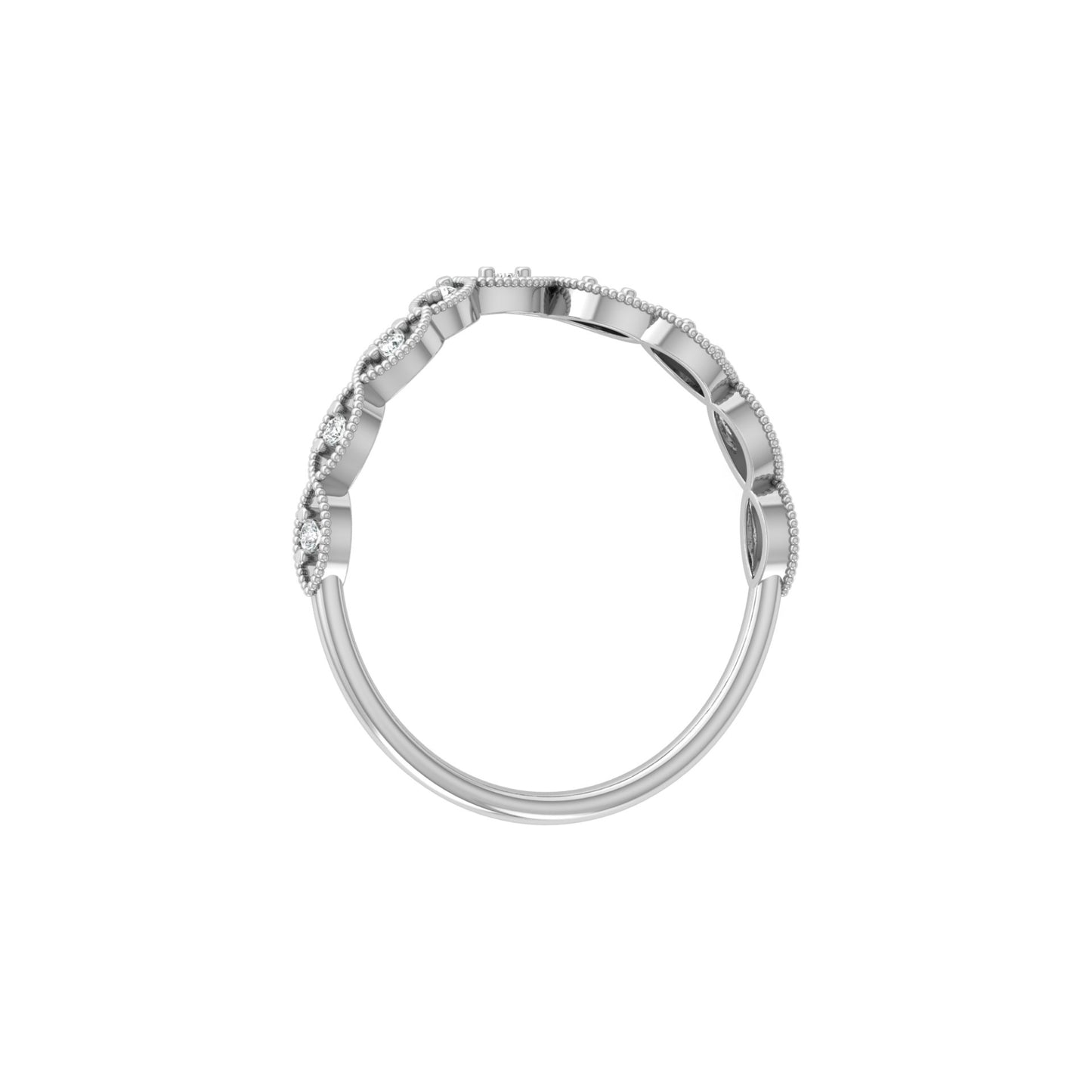 Dainty Vintage V-Shape Princess Crown Diamond Ring Elegant Gift for Her In 14K Solid Gold