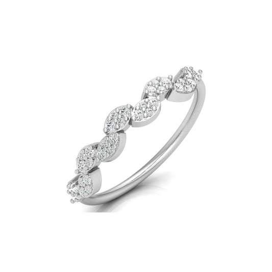 0.22 Carat Round Diamond Minimalist Wedding Band Ring Dainty Gold Ring for Her
