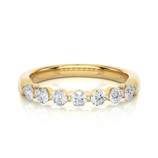 Timeless Shared Prong Diamond Eternity Band In 18K Solid Gold  Bridal Wedding Ring Set - HIGHCARAT DIAMONDS