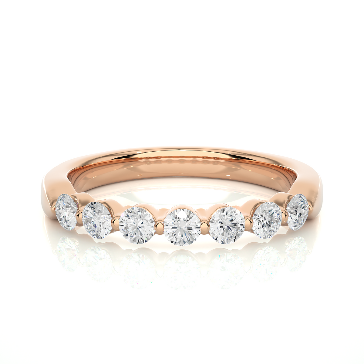 Timeless Shared Prong Diamond Eternity Band In 18K Solid Gold  Bridal Wedding Ring Set - HIGHCARAT DIAMONDS