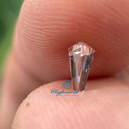 High Clarity Shield Shape Lab Grown Diamond with architectural faceting pattern
