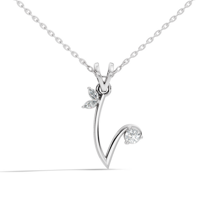 Shinning Round & Marquise Shape Diamond Beautiful Diamond Pendant For Anniversary Gift
